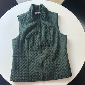 Quilted green zip up vest